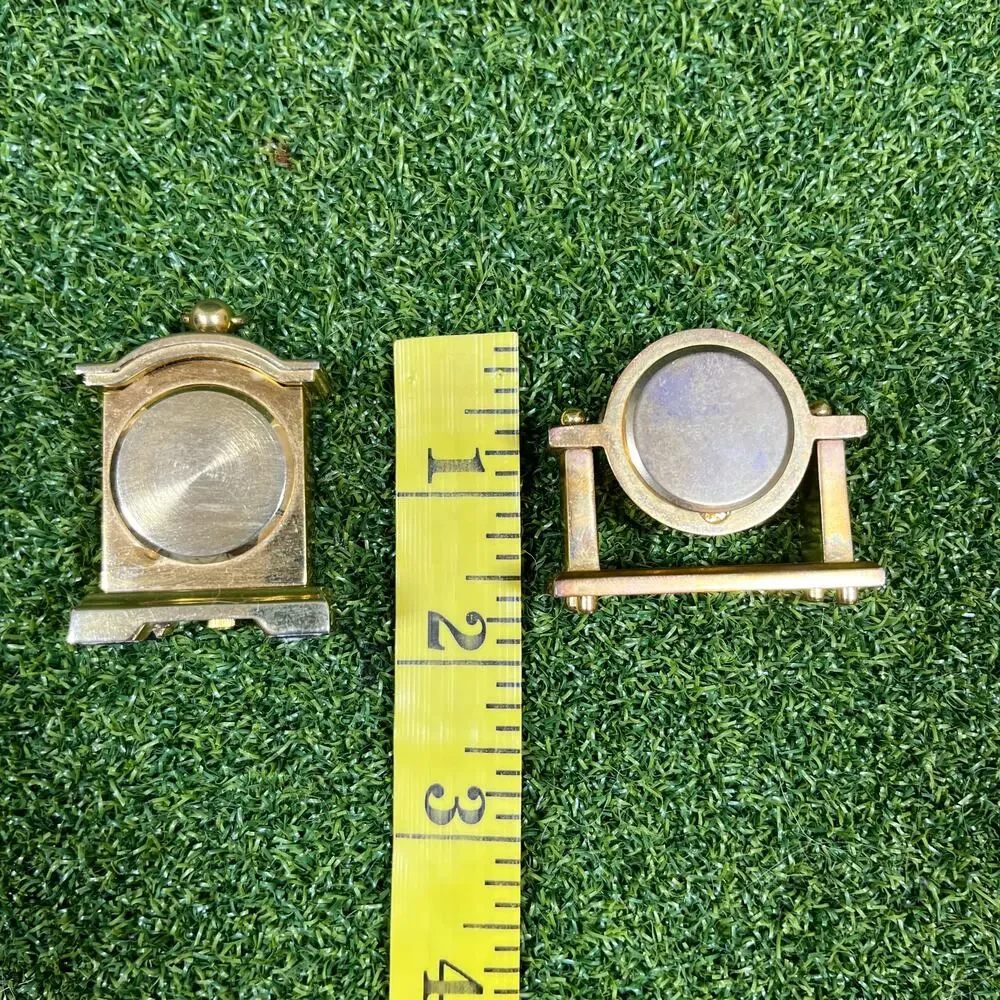 Vintage Lot Brass St. Marin Quartz Miniature Mantel Clocks